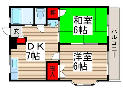 メゾン・ド・エスポワール(2DK/1階)の間取り写真