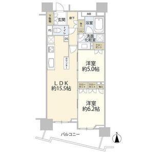 プラウド高田馬場(2LDK/5階)の間取り写真