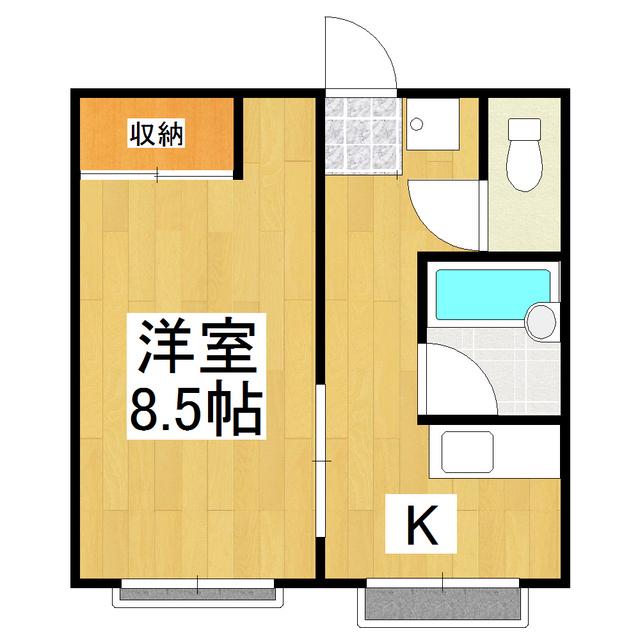 カーサ フォレスタ(1K/3階)の間取り写真