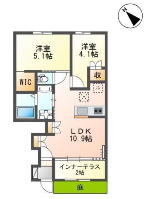 リヴェーラ(2LDK/1階)の間取り写真