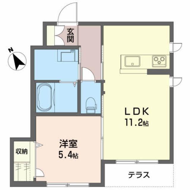 シャーメゾンフェスタ(1LDK/1階)の間取り写真