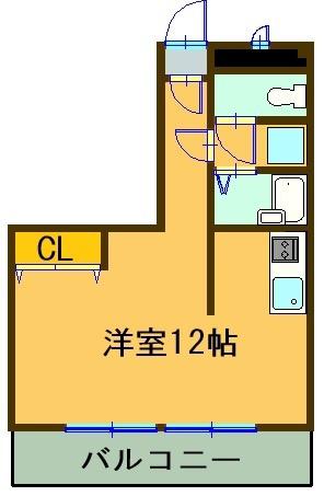 江島ランタンビル(ワンルーム/3階)の間取り写真