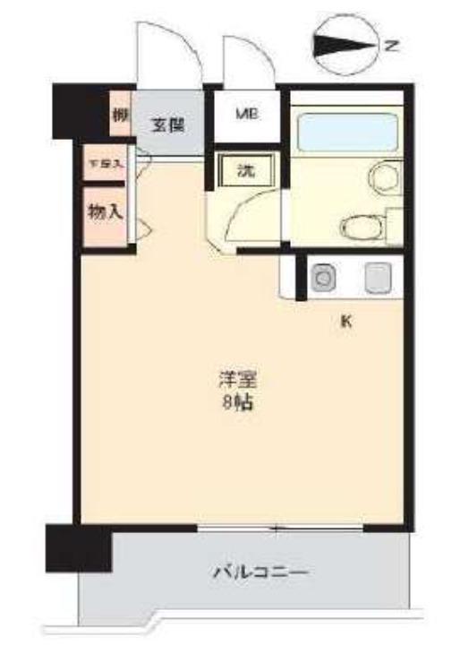 シャルマン中野坂上(1K/3階)の間取り写真