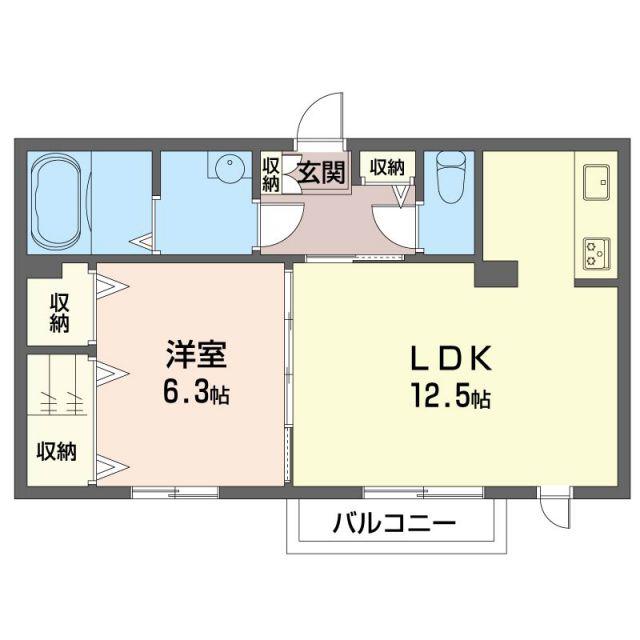 エストレラI(1LDK/1階)の間取り写真