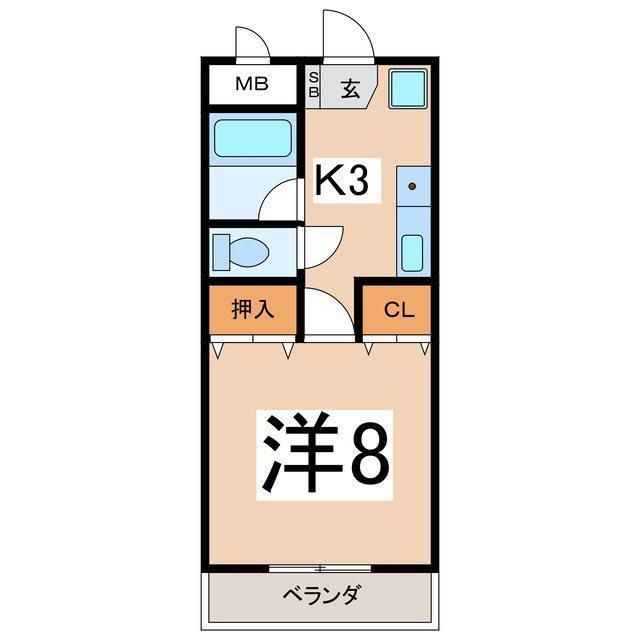 アメニティー・K A(1K/1階)の間取り写真
