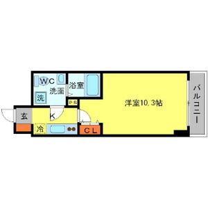 SERENITE江坂四番館(1K/9階)の間取り写真