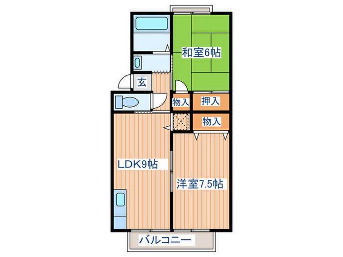 トゥインクルコート文化町7番館(2LDK/1階)の間取り写真