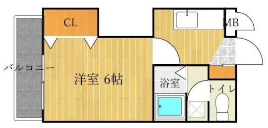 フォレストグローブ(1K/3階)の間取り写真
