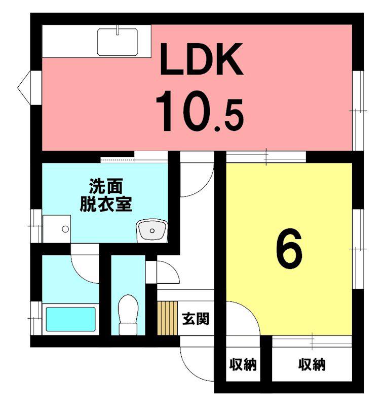 アブニールSAITO C(1LDK/1階)の間取り写真