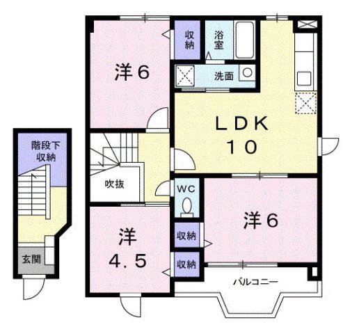 ソレアード カーサ(2LDK/2階)の間取り写真
