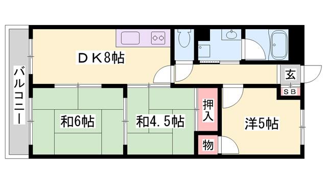 ベルトピア西明石7(3DK/4階)の間取り写真