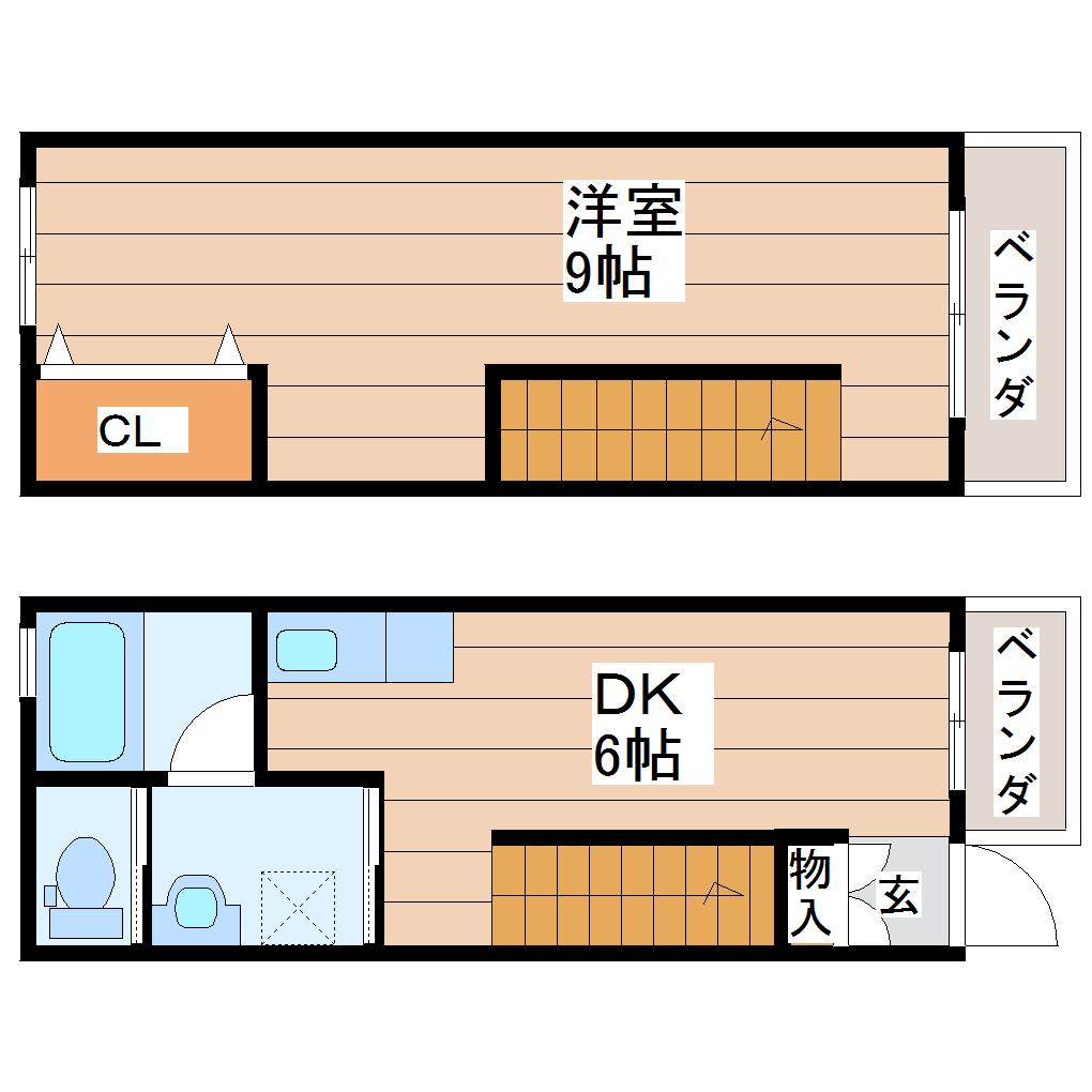 キャトルセゾンII(1DK/1階)の間取り写真
