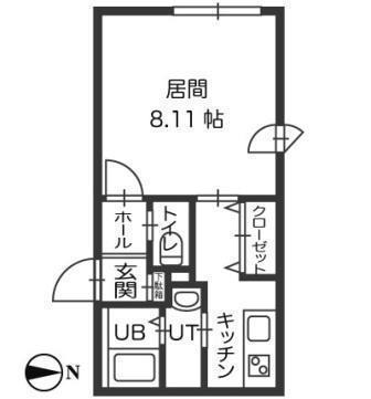 ル・ノール平岸通(1K/2階)の間取り写真