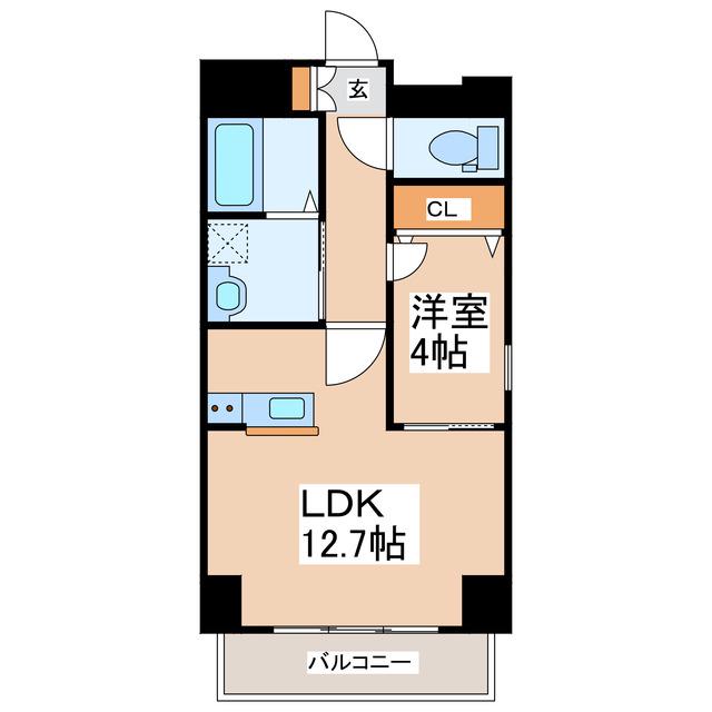 カスティージョ上林(1LDK/5階)の間取り写真