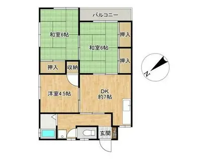 ラフィーネサンプラナ(3DK/2階)の間取り写真