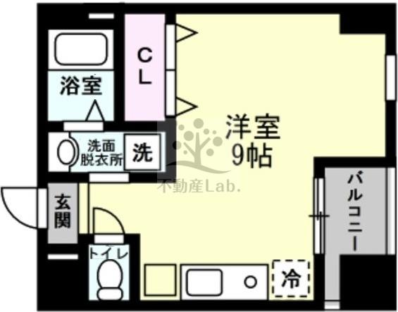 ガーディアンズパレス 高殿(ワンルーム/3階)の間取り写真