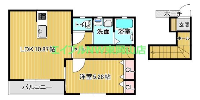 ソラリア(1LDK/2階)の間取り写真