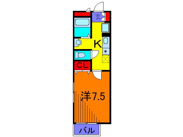 ルミエール(1K/2階)の間取り写真