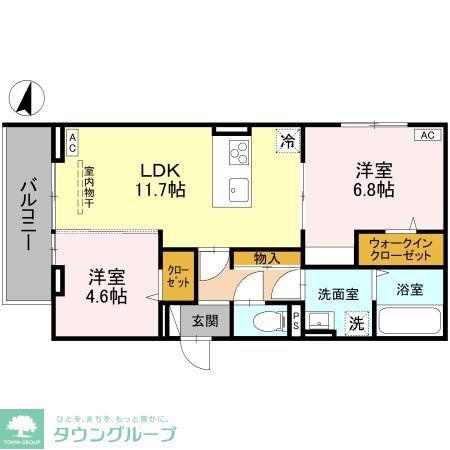 D-ROOM南越谷(2LDK/3階)の間取り写真