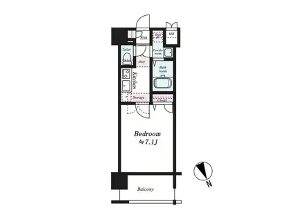 サヴォイ・スタジオスイーツ(1K/13階)の間取り写真