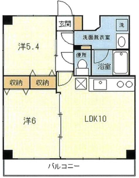 サンフォニー梶ヶ谷(2LDK/4階)の間取り写真