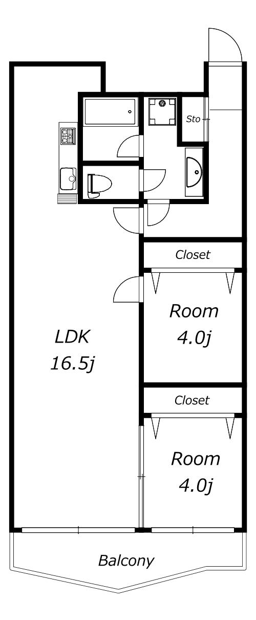 CASA-CARERRA カーサカレラ(1SLDK/5階)の間取り写真