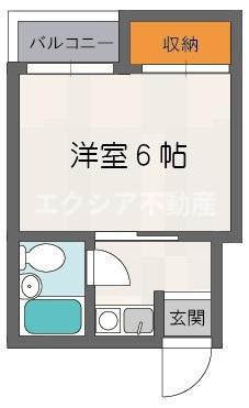 フォンタル西九条(1K/2階)の間取り写真