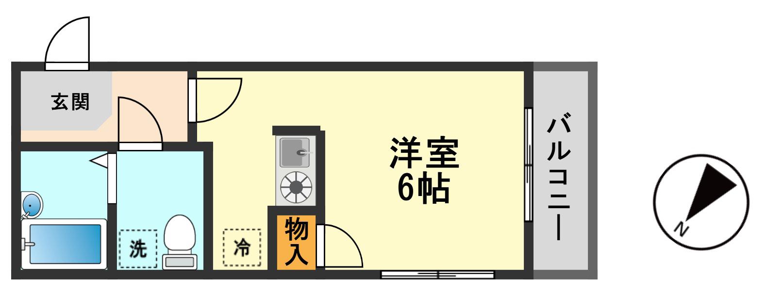 LUMIELE S・K(ワンルーム/2階)の間取り写真