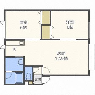 メゾン桜館(2LDK/2階)の間取り写真