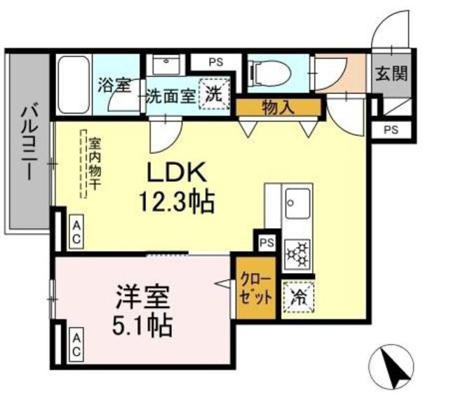 セレスティア桜上水(1LDK/2階)の間取り写真