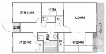 ボッセルコート深井(3LDK/3階)の間取り写真