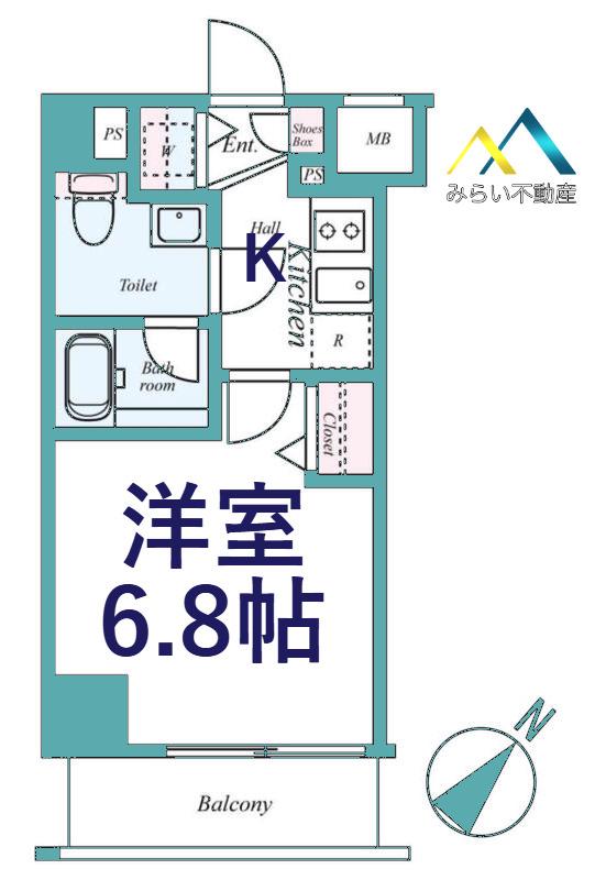 SYNEX 横濱阪東橋II(1K/3階)の間取り写真
