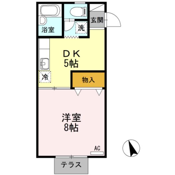 コーポ・アイリス(1DK/1階)の間取り写真