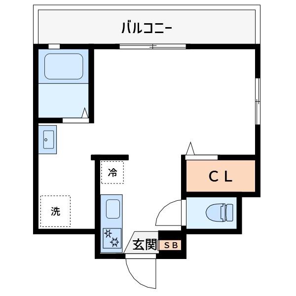 プラゼール(1K/3階)の間取り写真