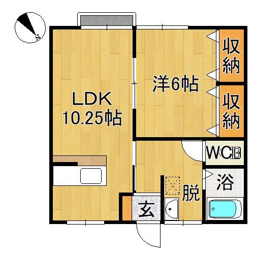 シティメゾンK&K(1LDK/2階)の間取り写真