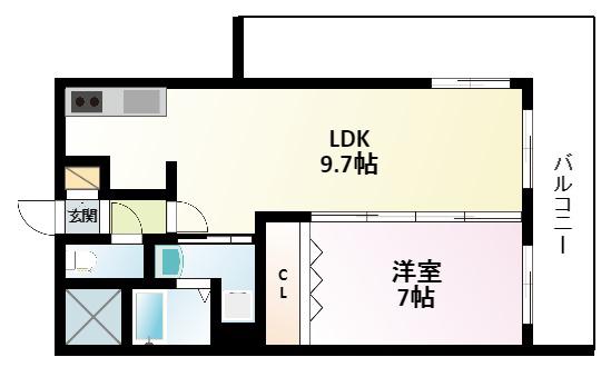 ノルデンタワー新大阪プレミアム(1LDK/14階)の間取り写真