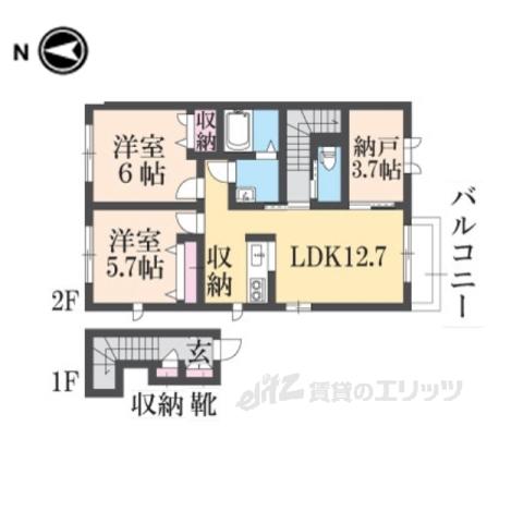 シャルムドミール(3LDK/2階)の間取り写真