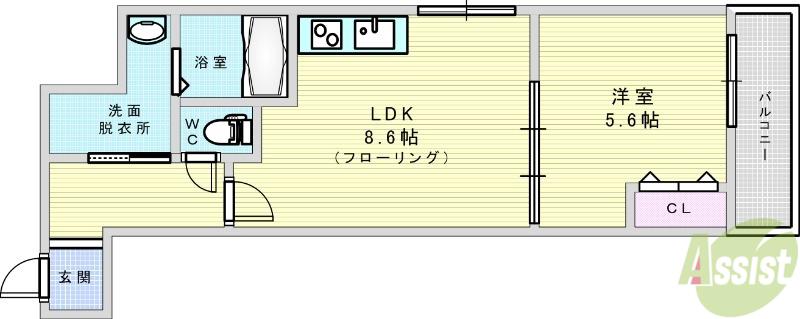 フジパレス瑞光12番館(1LDK/1階)の間取り写真