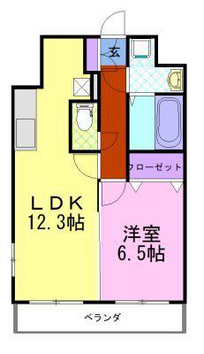 モア ルミーネ(1LDK/4階)の間取り写真