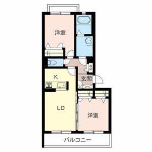 エクセランコート東山本(2LDK/3階)の間取り写真