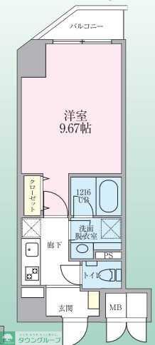 サクラレジデンス北浦和(1K/3階)の間取り写真