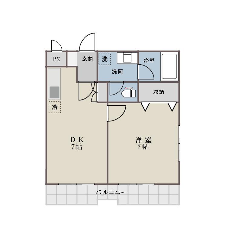 アークコート仲澤II(1LDK/1階)の間取り写真