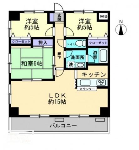 ルミナスIMIZUHO(3LDK/2階)の間取り写真