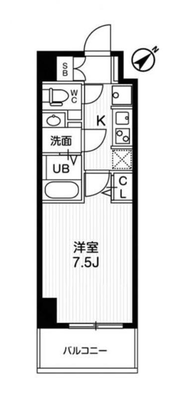 NSTAGE西所沢(1K/12階)の間取り写真
