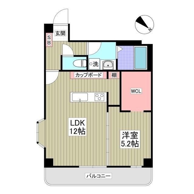 R&Hビル(1LDK/3階)の間取り写真
