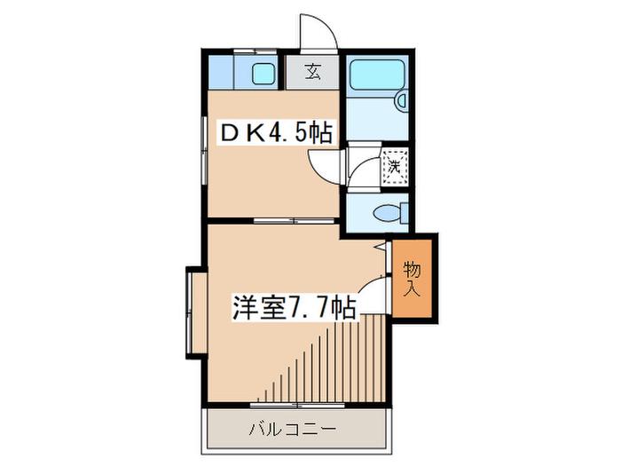 ボン・メゾンY(1DK/2階)の間取り写真