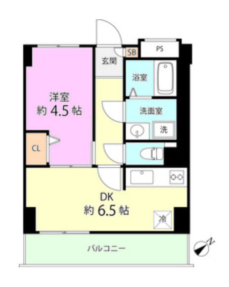 Jパレス桜台(1DK/7階)の間取り写真
