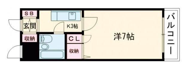 アーバンエース西神戸パル(1K/3階)の間取り写真