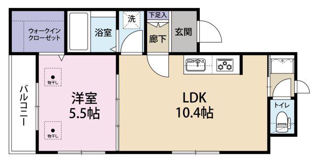 HAUS1319N(1LDK/4階)の間取り写真