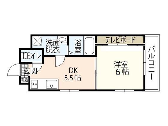 ノーブル平和大通(1DK/3階)の間取り写真
